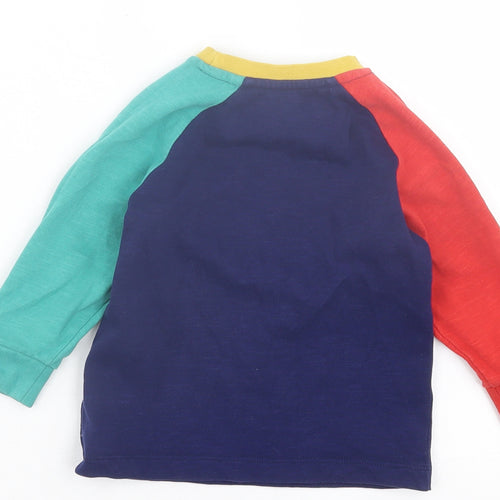 NEXT Boys Multicoloured Cotton Basic Casual Size 12-18 Months Crew Neck Pullover - Blue, Red & Green