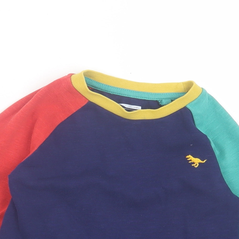 NEXT Boys Multicoloured Cotton Basic Casual Size 12-18 Months Crew Neck Pullover - Blue, Red & Green