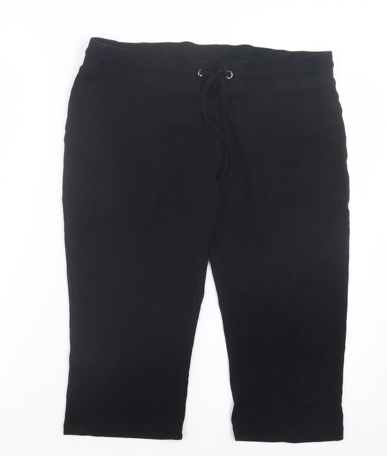 ESMARA Womens Black Cotton Sweat Shorts Size L L16 in Regular Drawstring