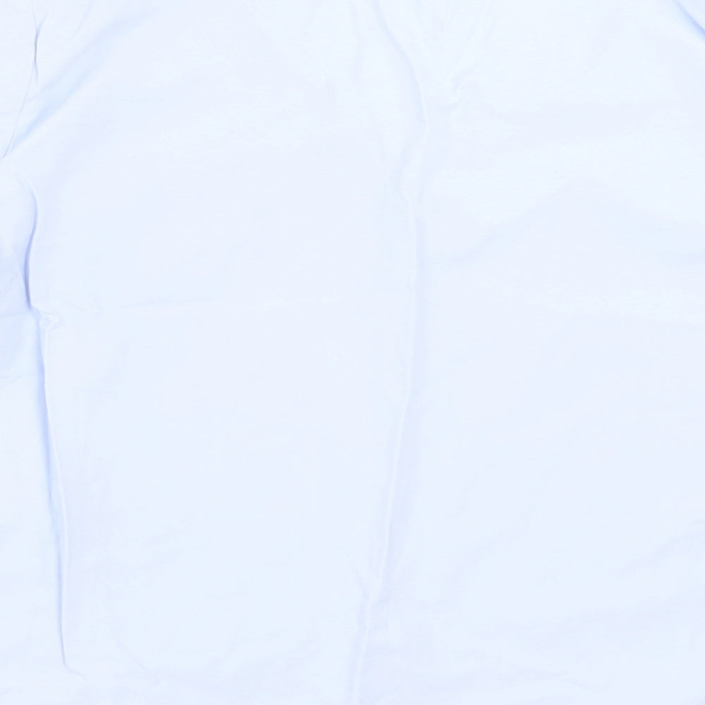 Atmosphere Womens Blue Polyester Basic T-Shirt Size 10 V-Neck - Frill Sleeves