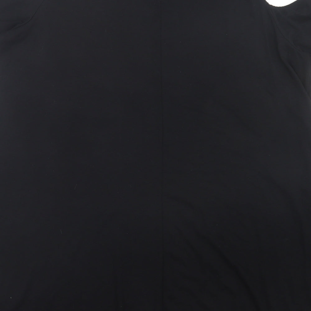 Papaya Womens Black Viscose Shift Size M Crew Neck Pullover - Cold Shoulder