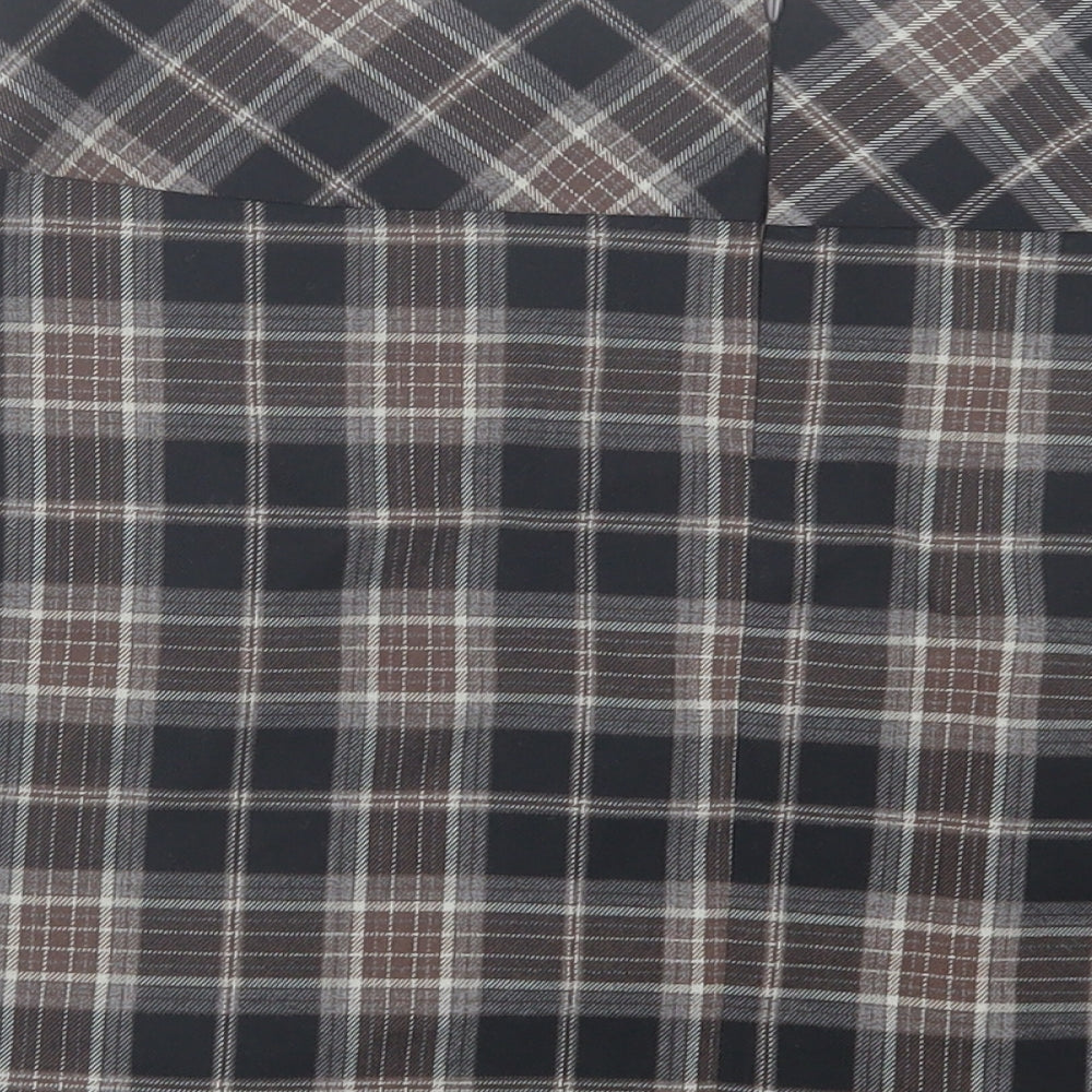 Papaya Womens Brown Plaid Polyester A-Line Skirt Size 8 Zip