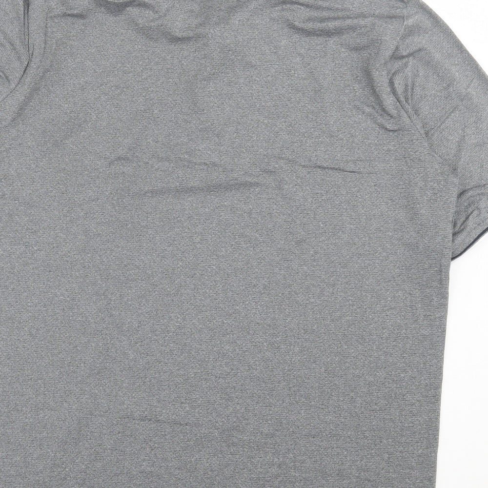 Crivit Mens Grey Polyester Polo Size L Collared Button - Compression