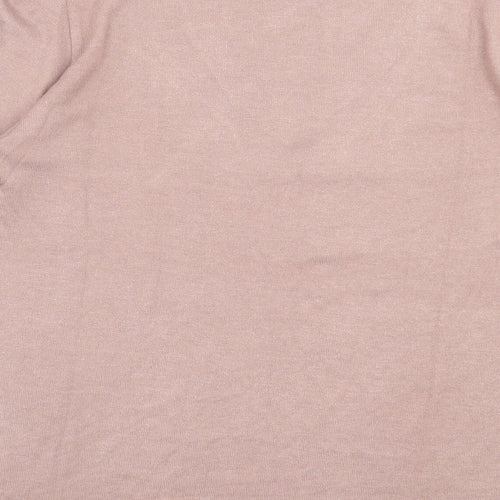 Mod Ref Womens Pink Viscose Basic T-Shirt Size L V-Neck - Tight Knit