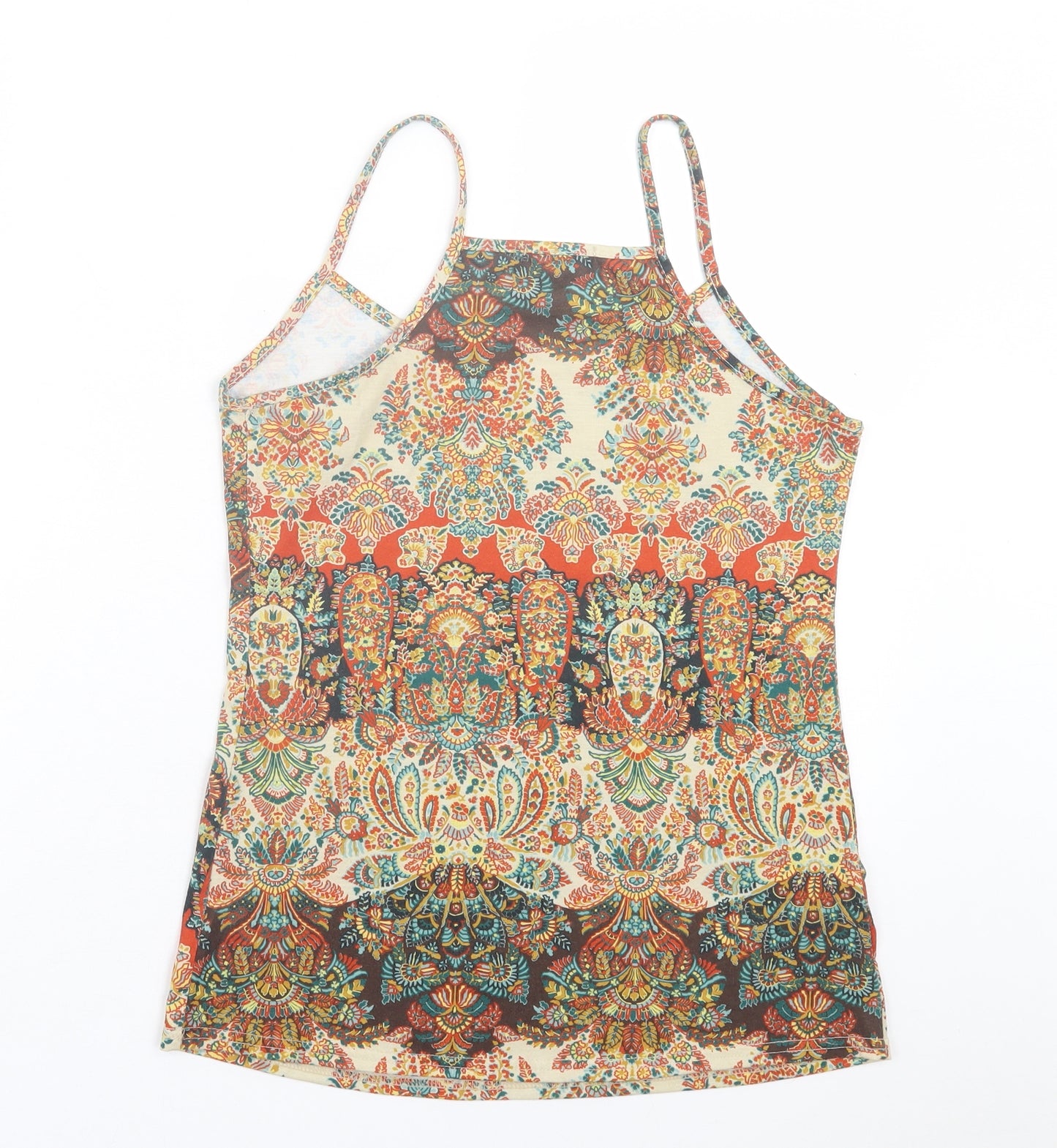 Exhibit Womens Multicoloured Paisley Viscose Camisole Tank Size 12 Scoop Neck
