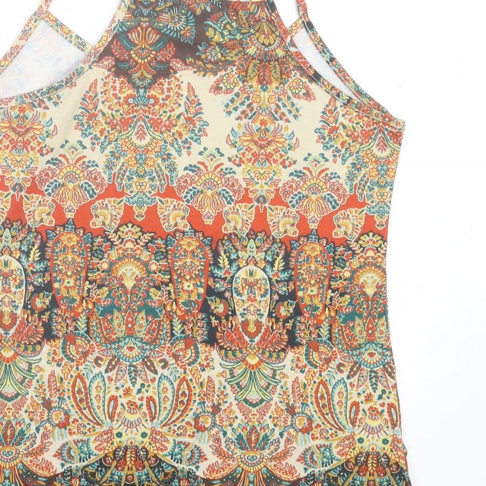 Exhibit Womens Multicoloured Paisley Viscose Camisole Tank Size 12 Scoop Neck