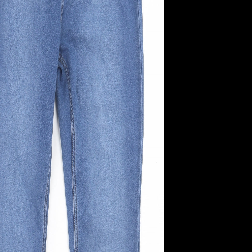 Matalan Womens Blue Cotton Skinny Jeans Size 14 L29 in Regular Button - Light Blue