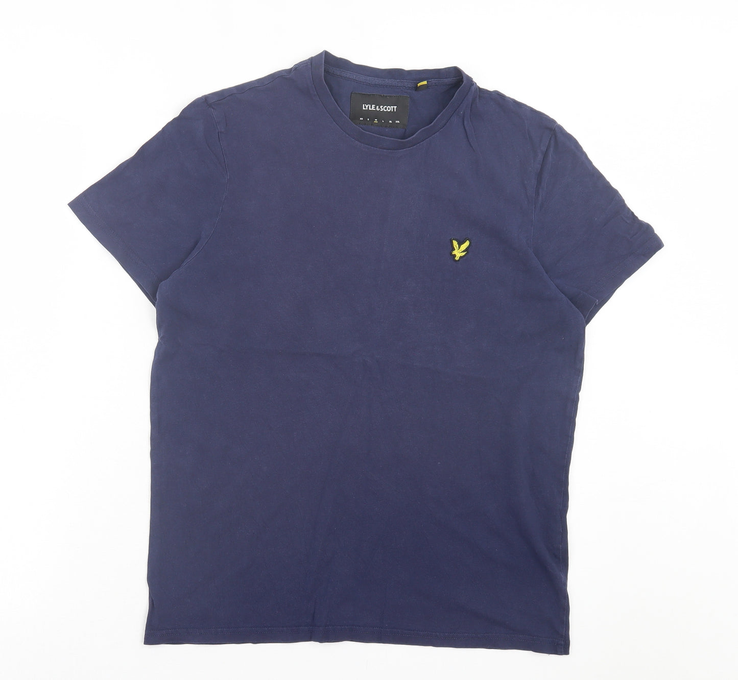 Lyle & Scott Mens Blue Cotton T-Shirt Size M Crew Neck - Dark Blue