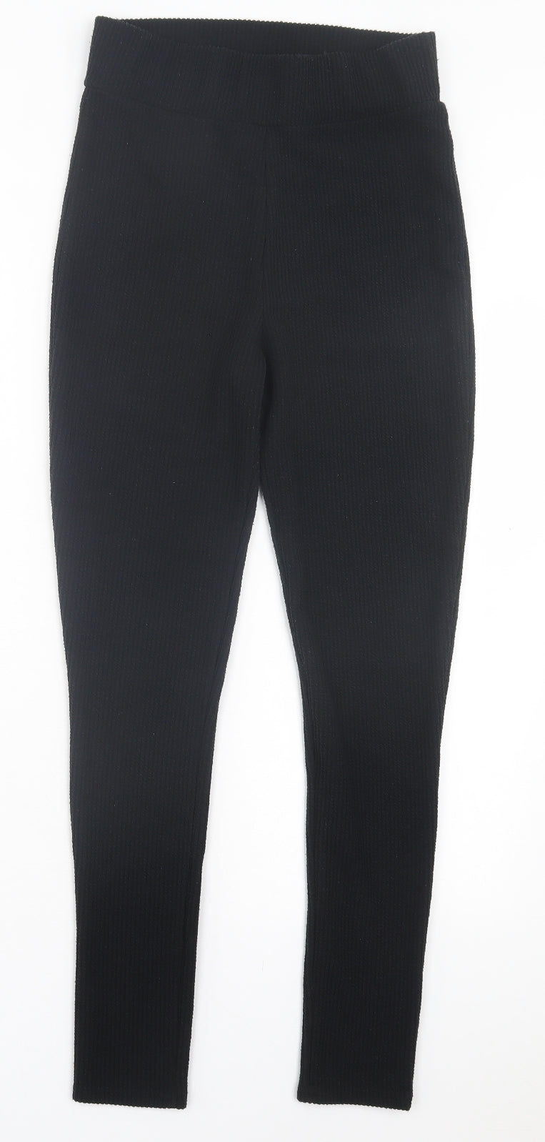 George Womens Black Polyester Capri Leggings Size 12 L28 in - Ribbed Fabric
