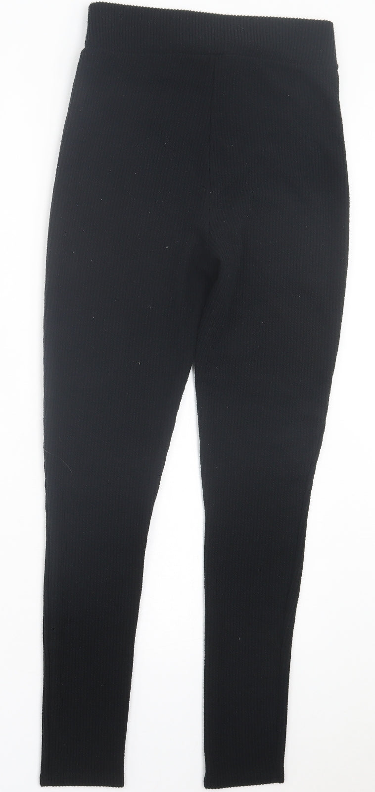 George Womens Black Polyester Capri Leggings Size 12 L28 in - Ribbed Fabric