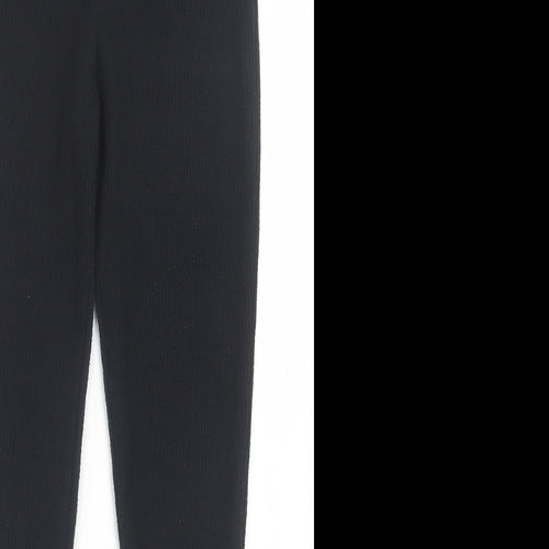George Womens Black Polyester Capri Leggings Size 12 L28 in - Ribbed Fabric