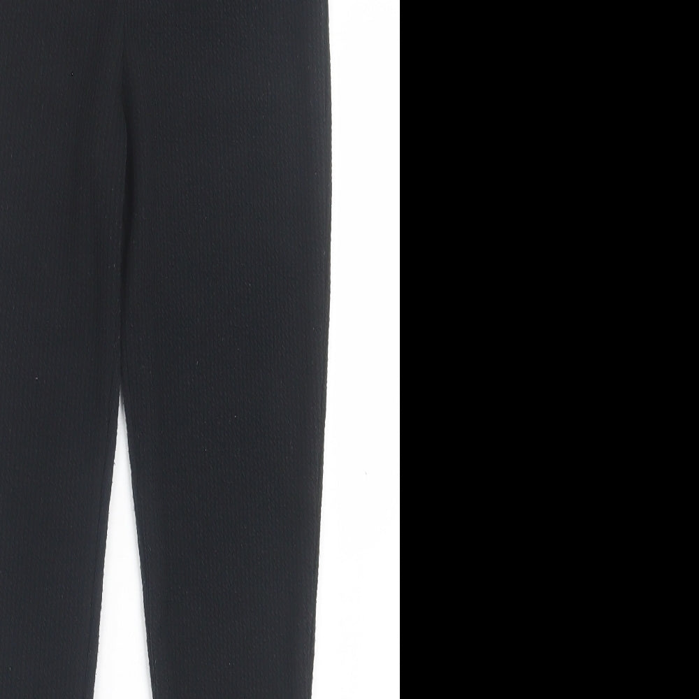 George Womens Black Polyester Capri Leggings Size 12 L28 in - Ribbed Fabric
