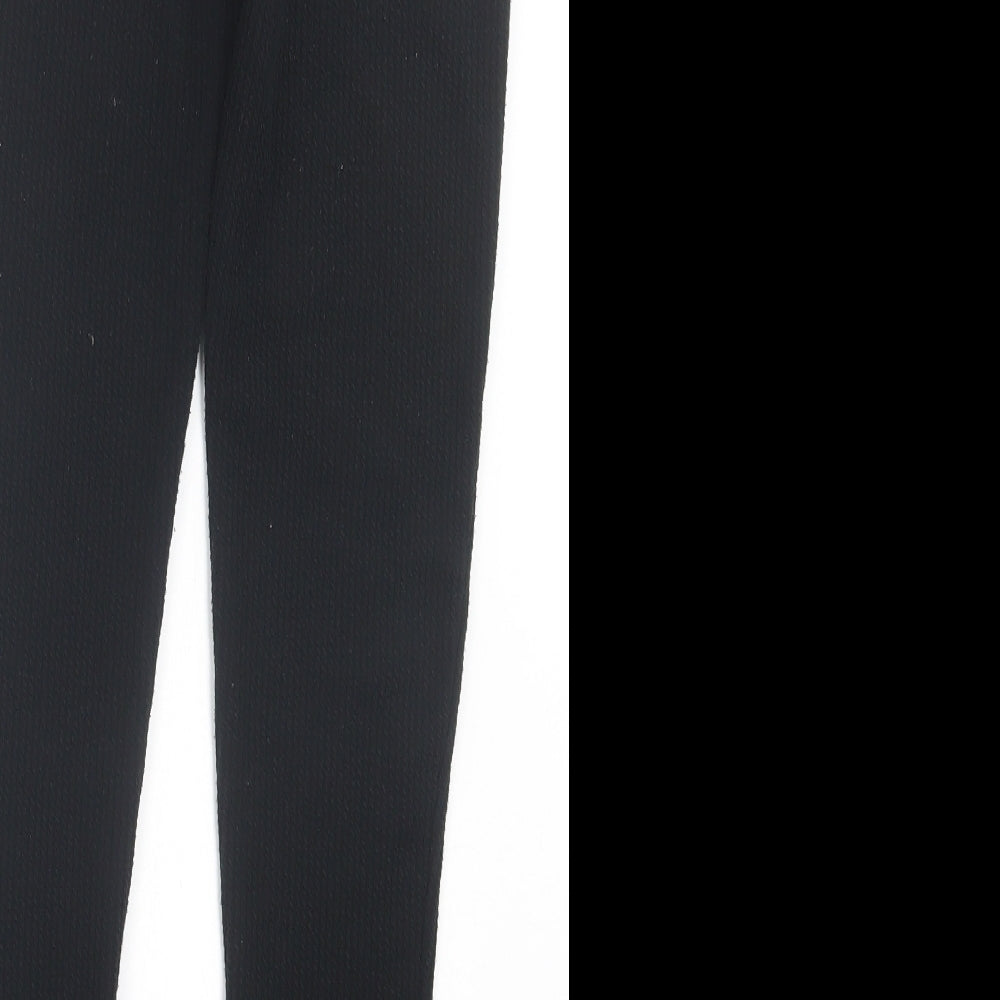 George Womens Black Polyester Capri Leggings Size 12 L28 in - Ribbed Fabric