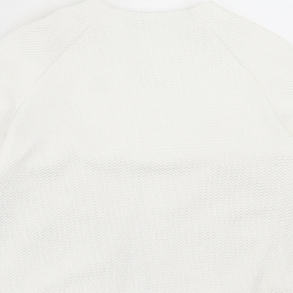 Dunnes Stores Womens White Jacket Size 10 Hook & Eye