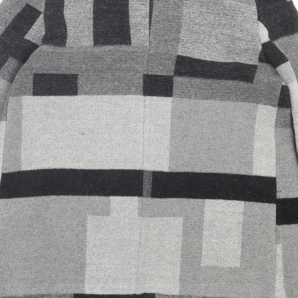 French Connection Womens Grey V-Neck Geometric Polyester Cardigan Jumper Size XS - Waterfall Cardigan