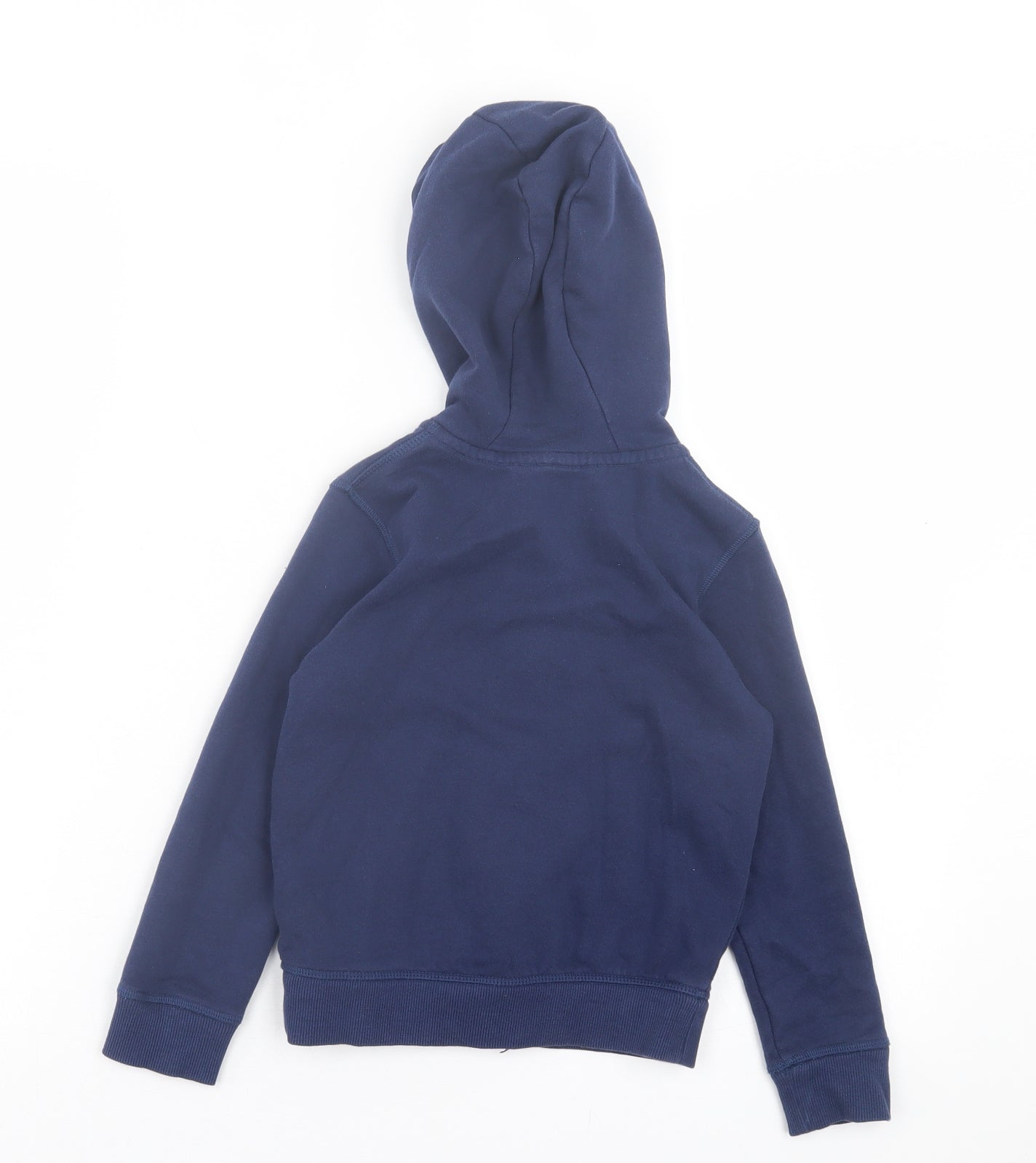 Marks and Spencer Girls Blue Cotton Full Zip Hoodie Size 5-6 Years Zip - Pink, White, Yellow & Blue Stripe