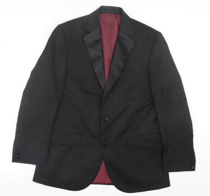 Marks and Spencer Mens Black Polyester Jacket Suit Jacket Size 38