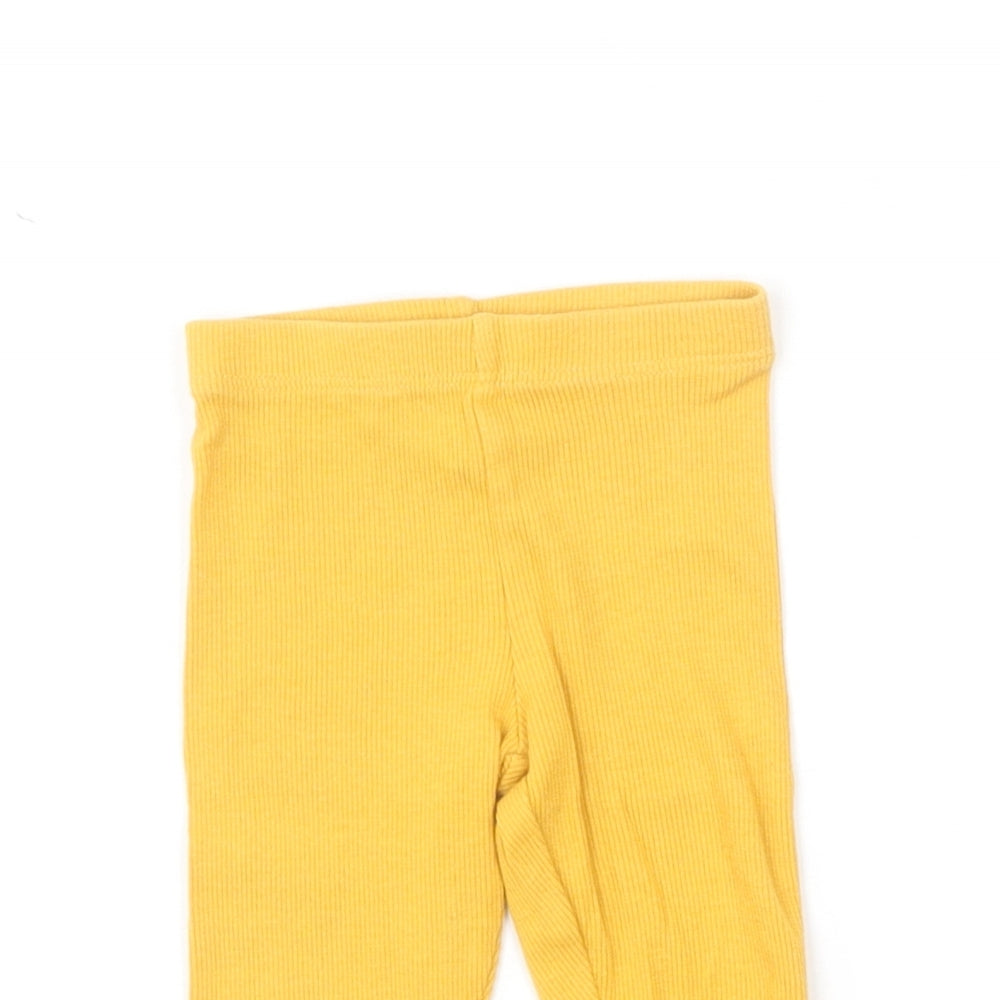 Fred & Flo Baby Yellow Cotton Track Pants Leggings Size 3-6 Months Pullover