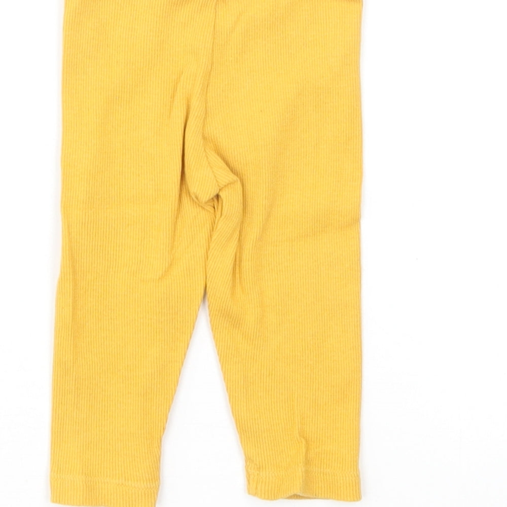 Fred & Flo Baby Yellow Cotton Track Pants Leggings Size 3-6 Months Pullover