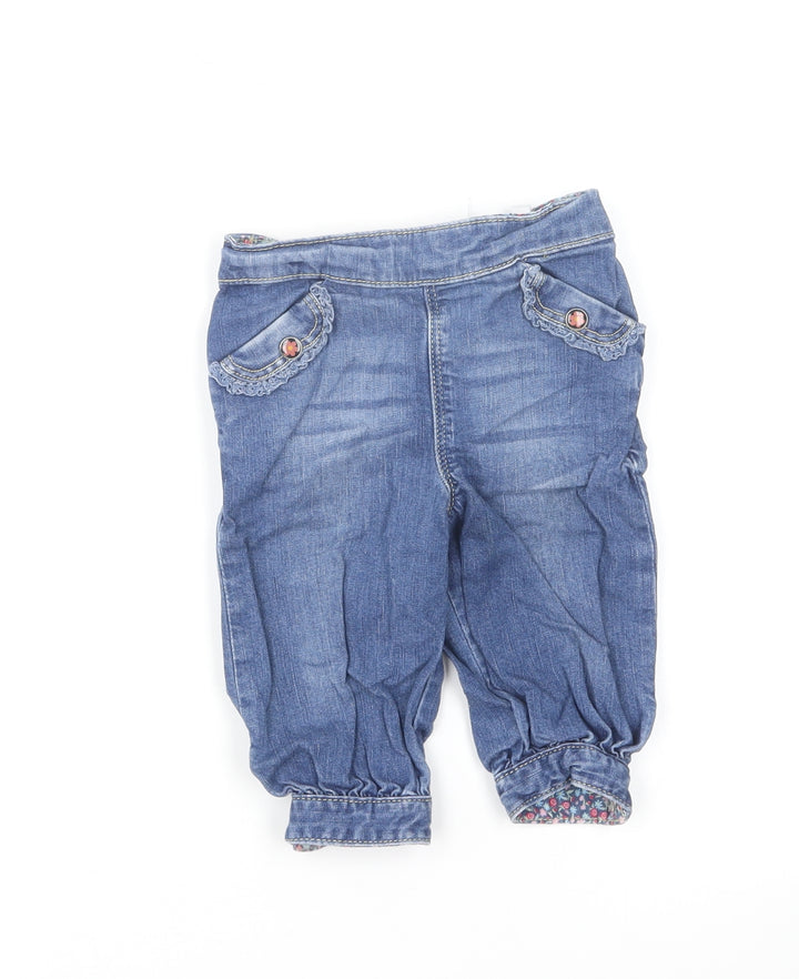 H&M Girls Blue Cotton Capri Jeans Size 3-6 Months Pullover