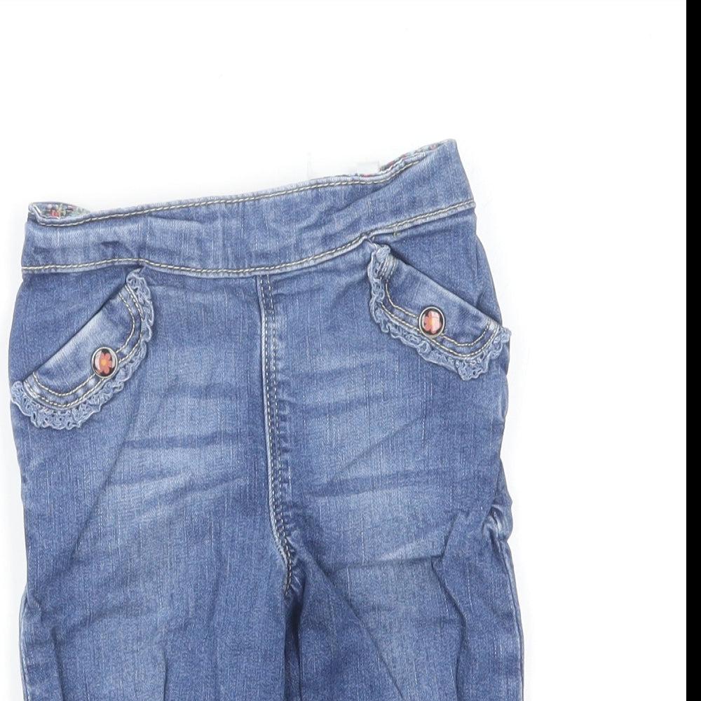 H&M Girls Blue Cotton Capri Jeans Size 3-6 Months Pullover