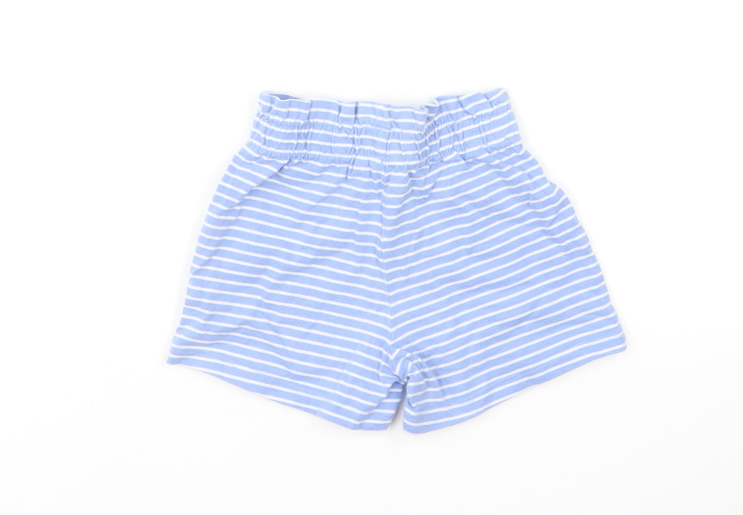 George Baby Blue Striped Cotton Cropped Trousers Size 18-24 Months Pullover