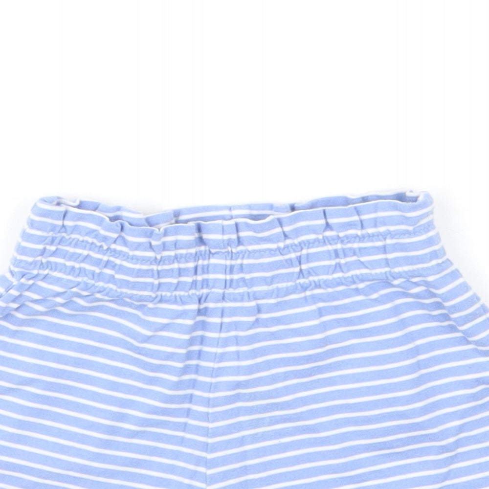 George Baby Blue Striped Cotton Cropped Trousers Size 18-24 Months Pullover