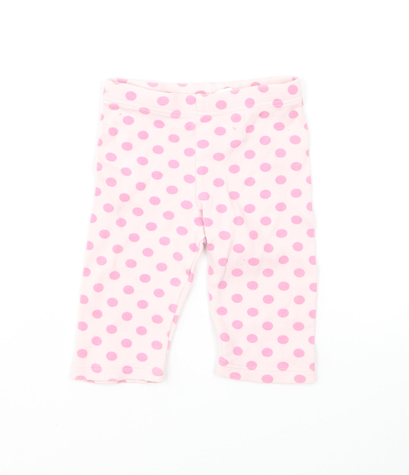 Marks and Spencer Girls Pink Polka Dot Cotton Jogger Leggings Size 0-3 Months Pullover