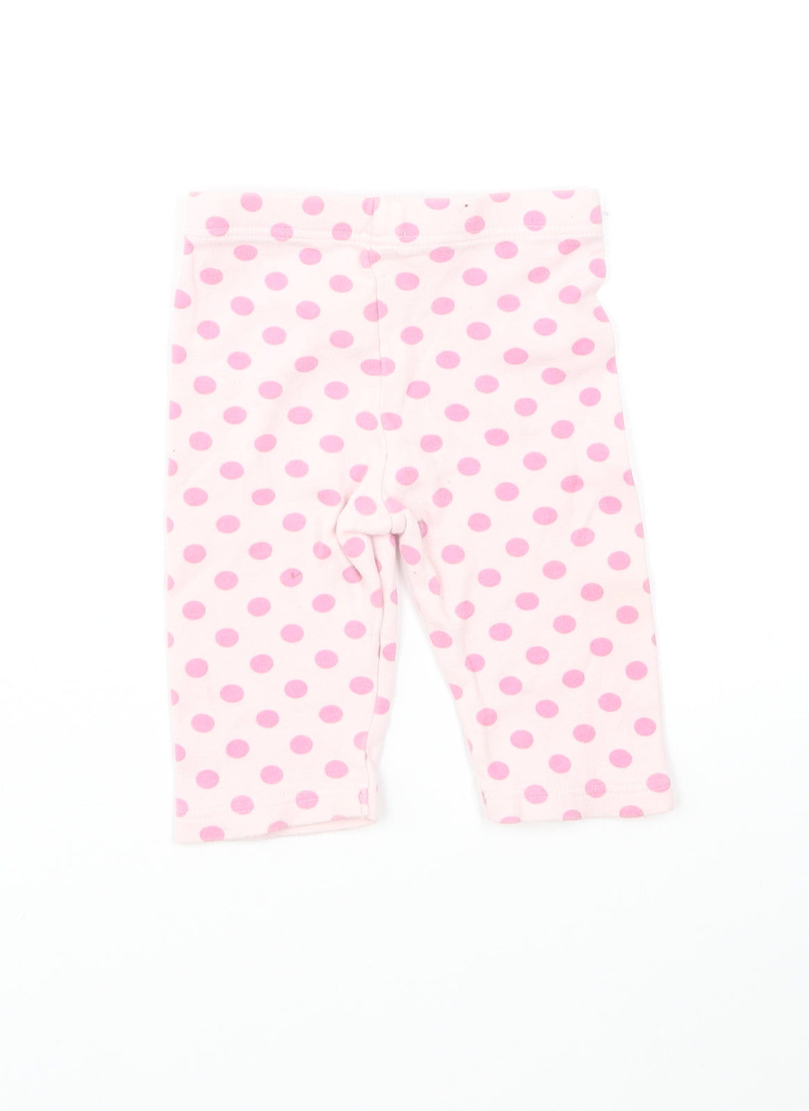 Marks and Spencer Girls Pink Polka Dot Cotton Jogger Leggings Size 0-3 Months Pullover