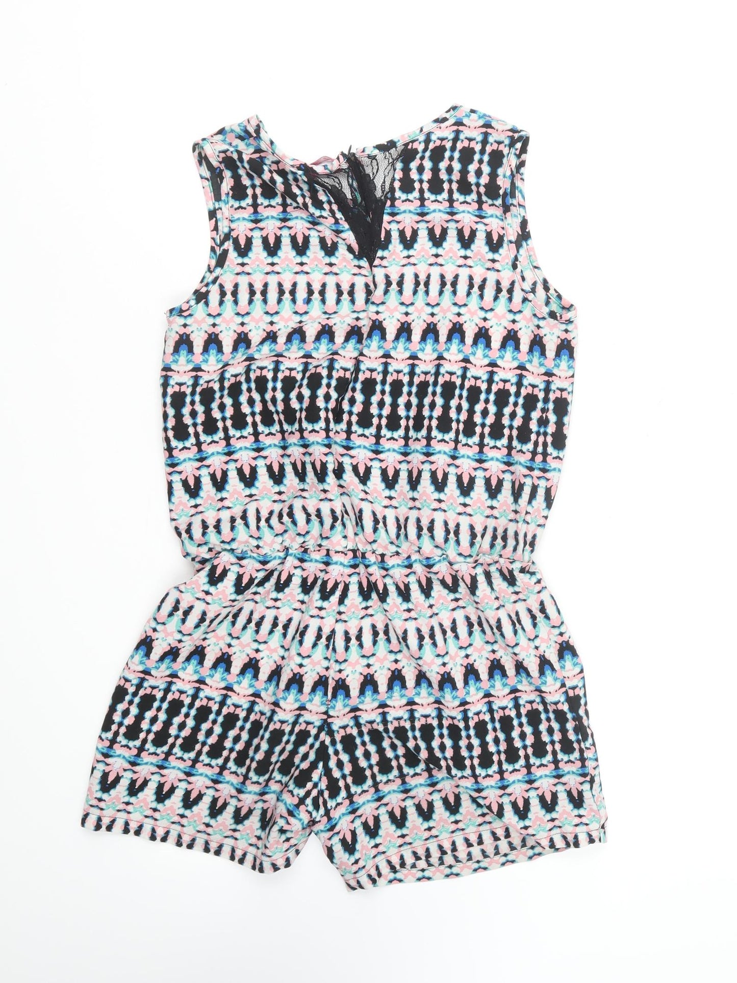 Young Dimension Girls Multicoloured Geometric Polyester Playsuit One-Piece Size 11-12 Years Zip