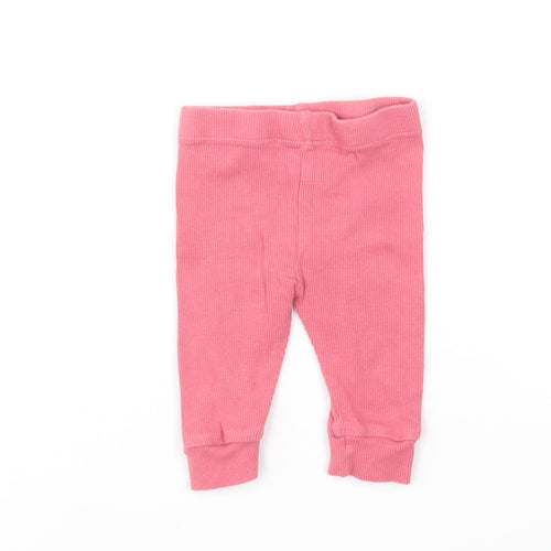 Dunnes Stores Girls Pink Cotton Jogger Leggings Size 3-6 Months Pullover