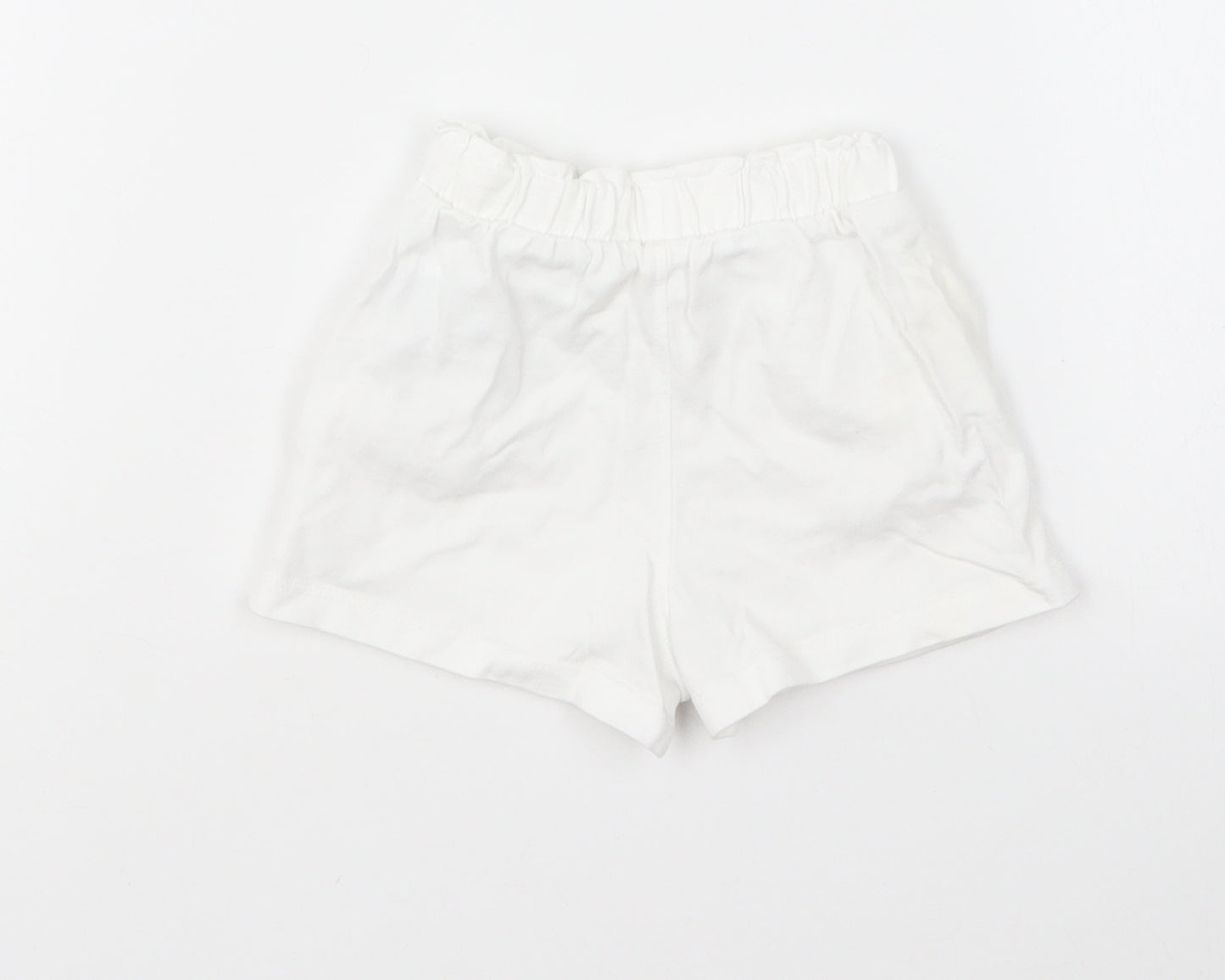 Mothercare Baby White Cotton Cropped Trousers Size 6-9 Months Pullover - Shorts