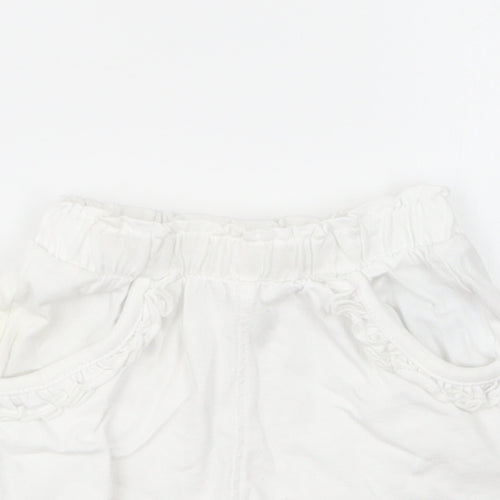 Mothercare Baby White Cotton Cropped Trousers Size 6-9 Months Pullover - Shorts