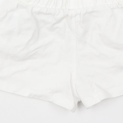 Mothercare Baby White Cotton Cropped Trousers Size 6-9 Months Pullover - Shorts