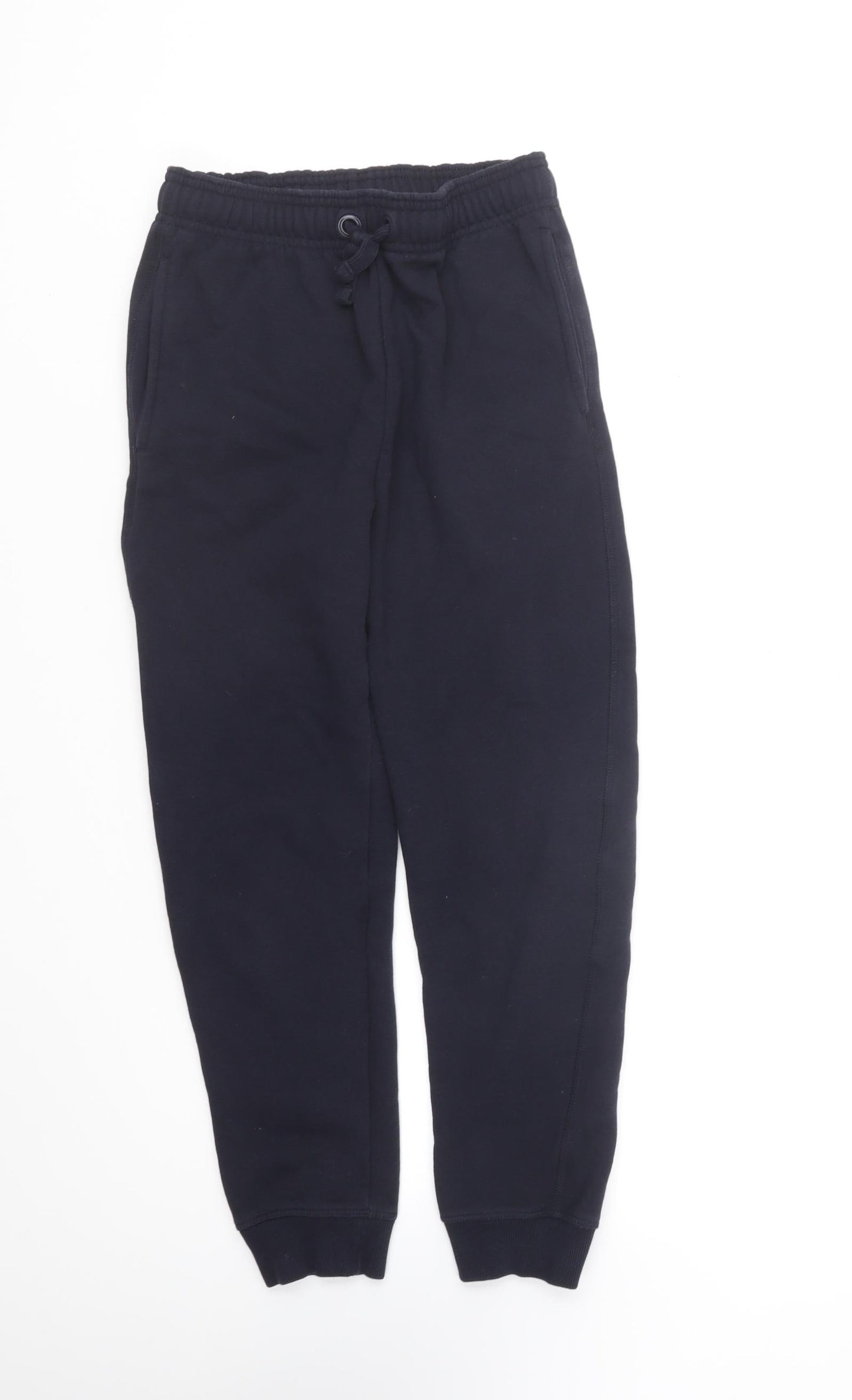 F&F Boys Blue Cotton Jogger Trousers Size 10-11 Years Regular Drawstring