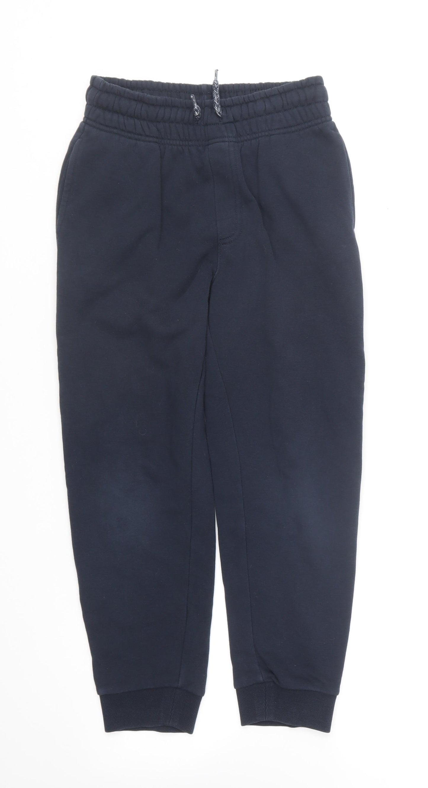 Dunnes Stores Boys Blue Cotton Jogger Trousers Size 8 Years Regular Drawstring