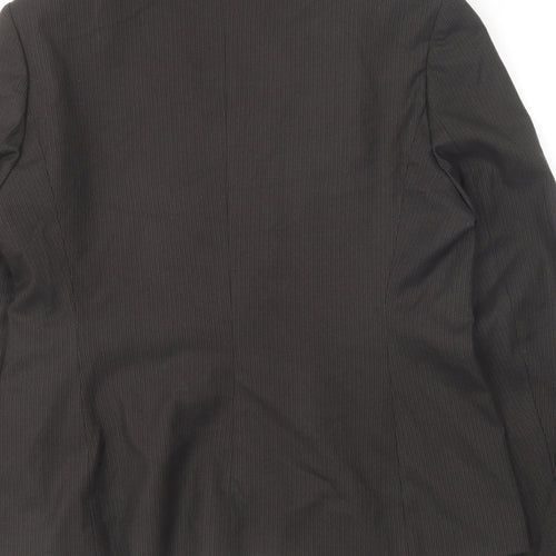 Debenhams Womens Brown Striped Jacket Blazer Size 12 Button
