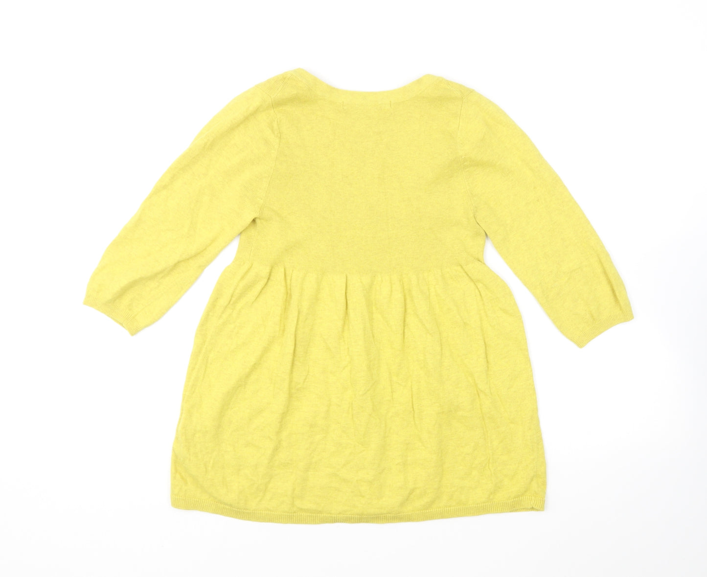 River Island Womens Yellow Scoop Neck Cotton Pullover Jumper Size 10