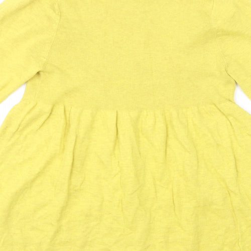 River Island Womens Yellow Scoop Neck Cotton Pullover Jumper Size 10