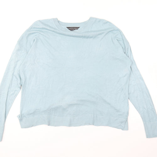 Dorothy Perkins Womens Blue Round Neck Viscose Pullover Jumper Size 12