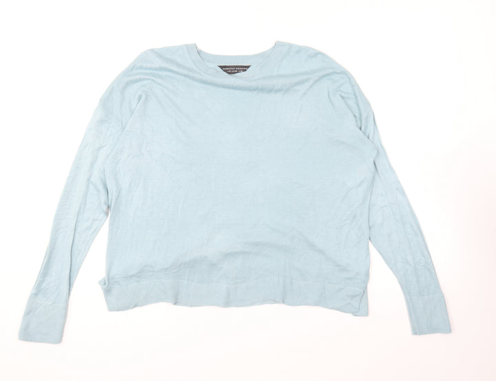 Dorothy Perkins Womens Blue Round Neck Viscose Pullover Jumper Size 12