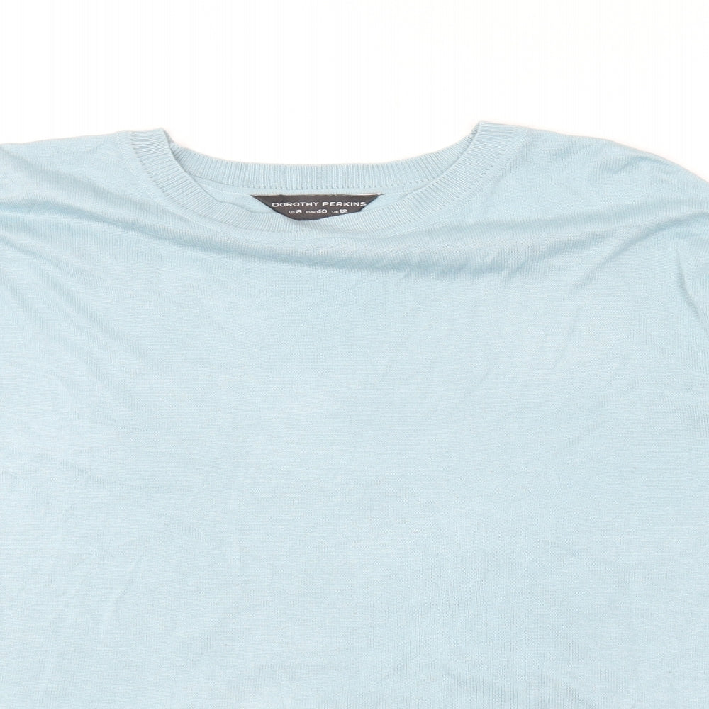 Dorothy Perkins Womens Blue Round Neck Viscose Pullover Jumper Size 12