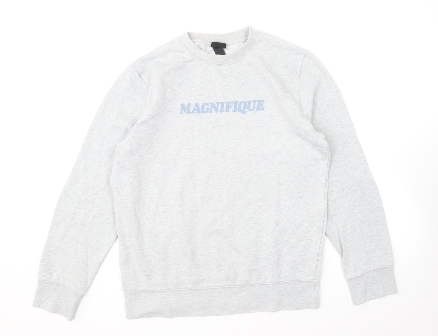 H&M Womens Grey Polyester Pullover Sweatshirt Size S Pullover - Magnifique