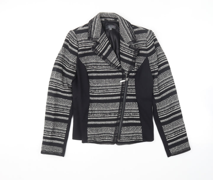 Per Una Womens Green Striped Jacket Blazer Size 10 Zip
