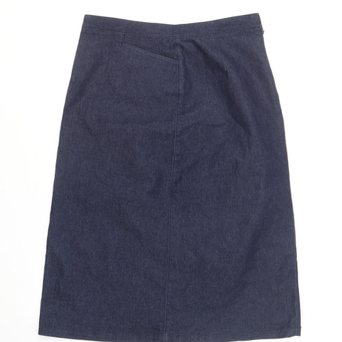 Principles Womens Blue Cotton A-Line Skirt Size 14 Zip