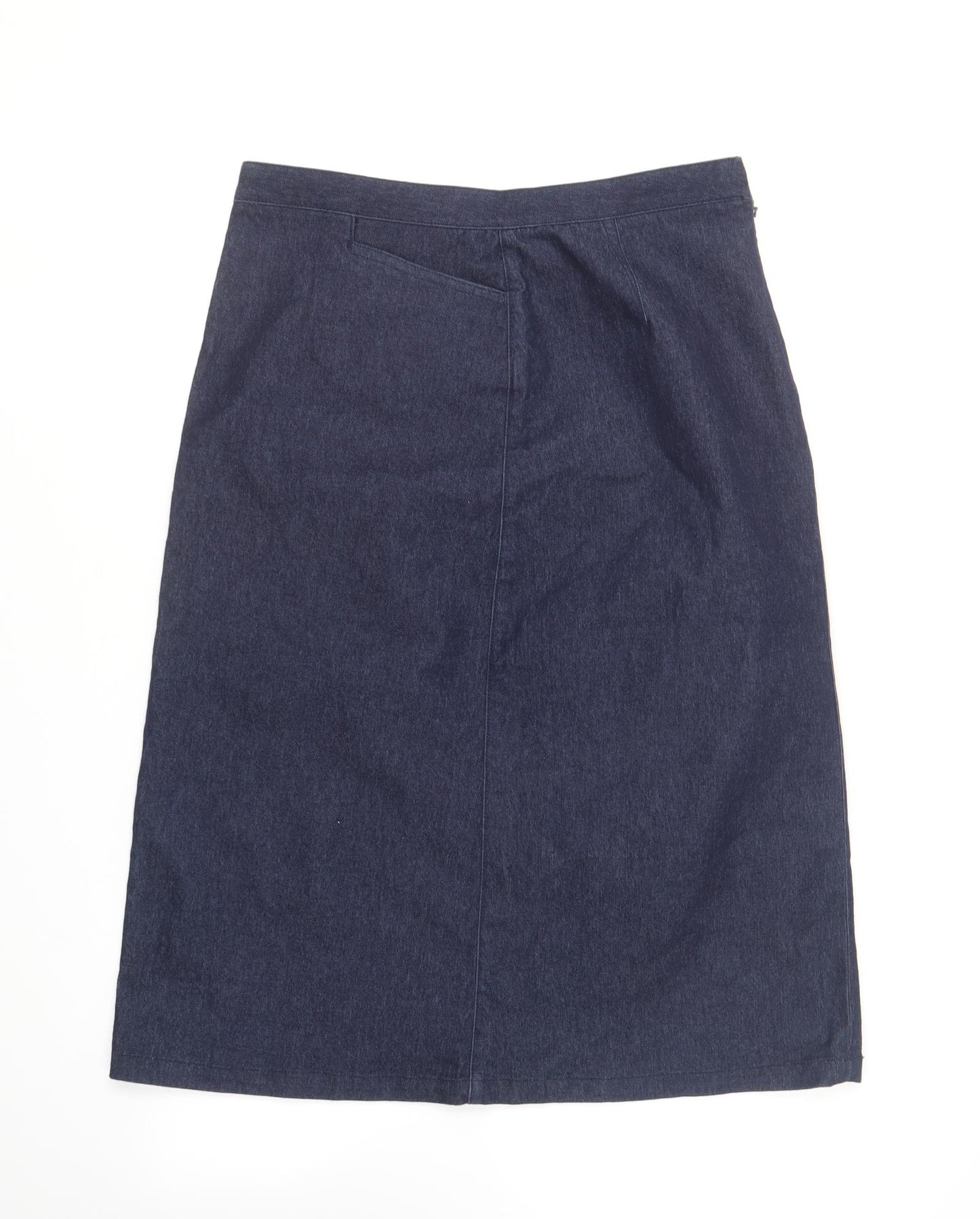 Principles Womens Blue Cotton A-Line Skirt Size 14 Zip