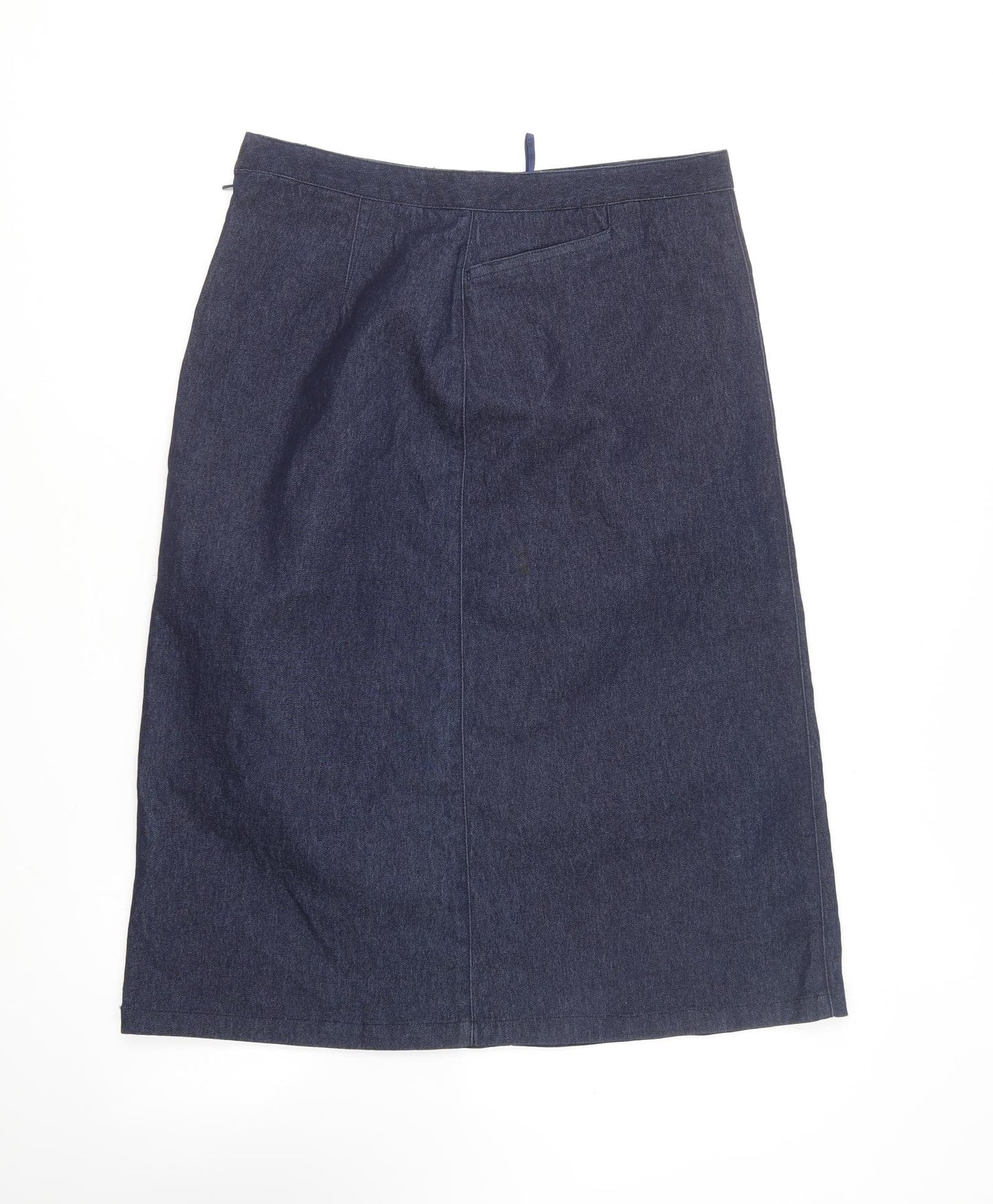 Principles Womens Blue Cotton A-Line Skirt Size 14 Zip