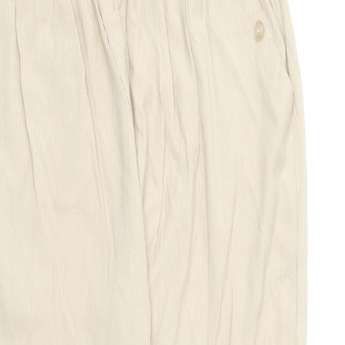 Classics Womens Beige Viscose Trousers Size 14 L26 in Regular