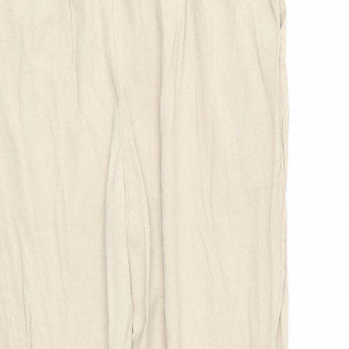 Classics Womens Beige Viscose Trousers Size 14 L26 in Regular