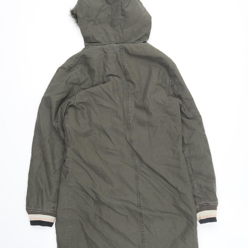 Kilah Womens Green Parka Coat Size S Zip